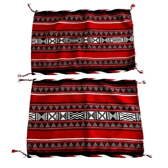 Set 2 Southwestern Aztec Wool ? Indian Blanket Throw Pillow Sham Cover 27x18